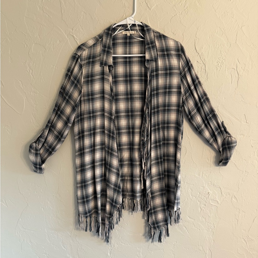 Willow & Clay Blue Plaid Cardigan